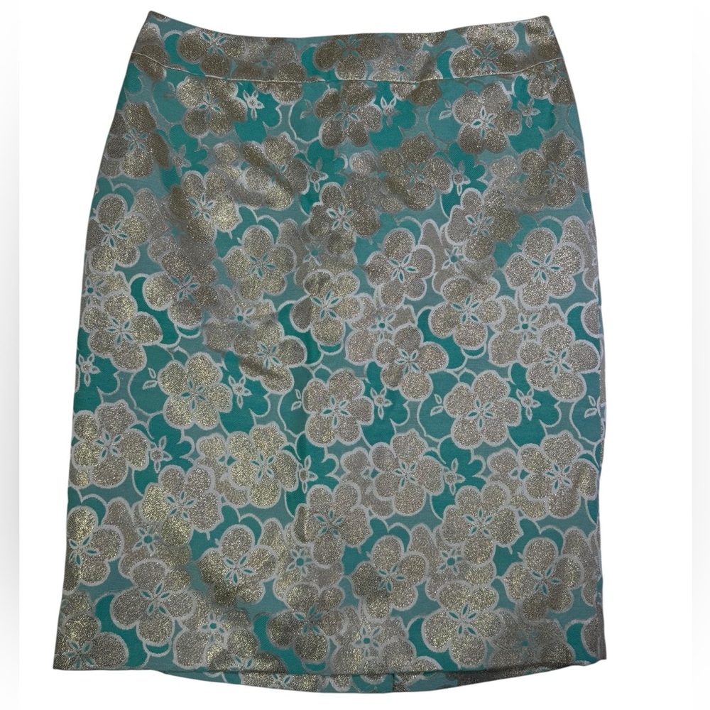 Banana Republic Floral Metallic Brocade Pencil Skirt – Size‎